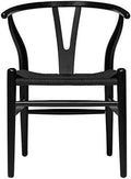 Woven Cord Seat Walnut Chair with Arm W555