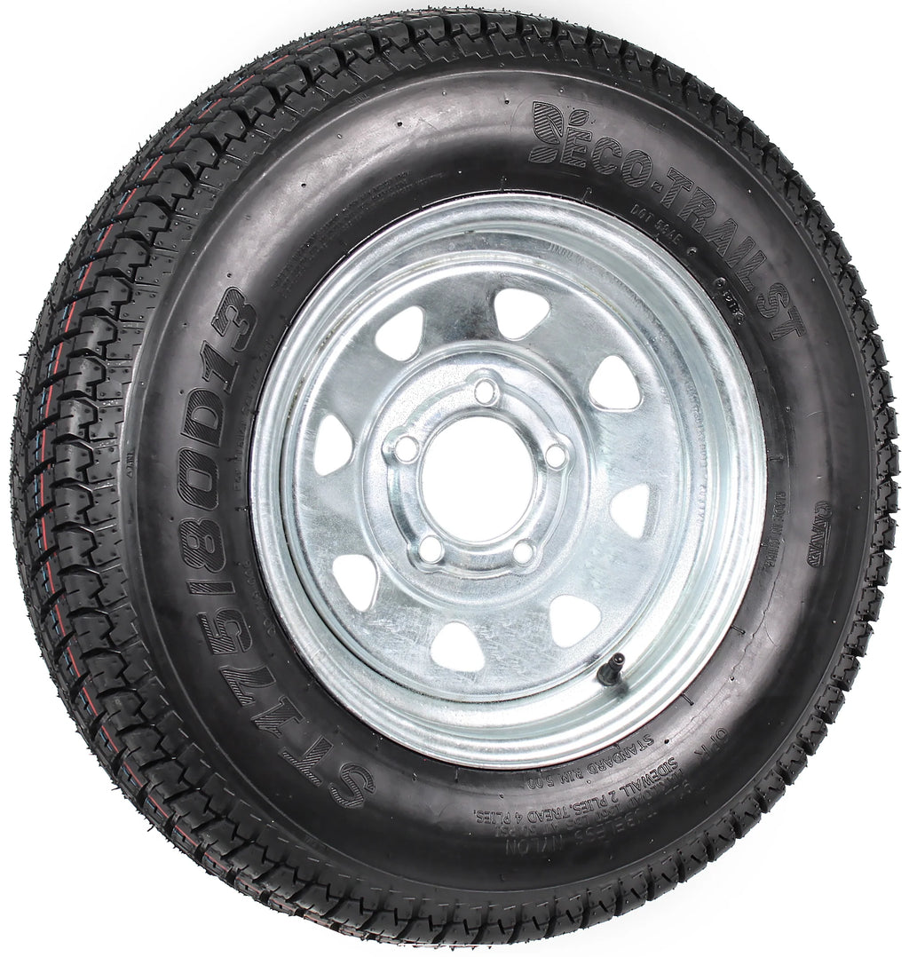 13 5 Lug Galvanized Spoke Trailer Tire On Rim O585