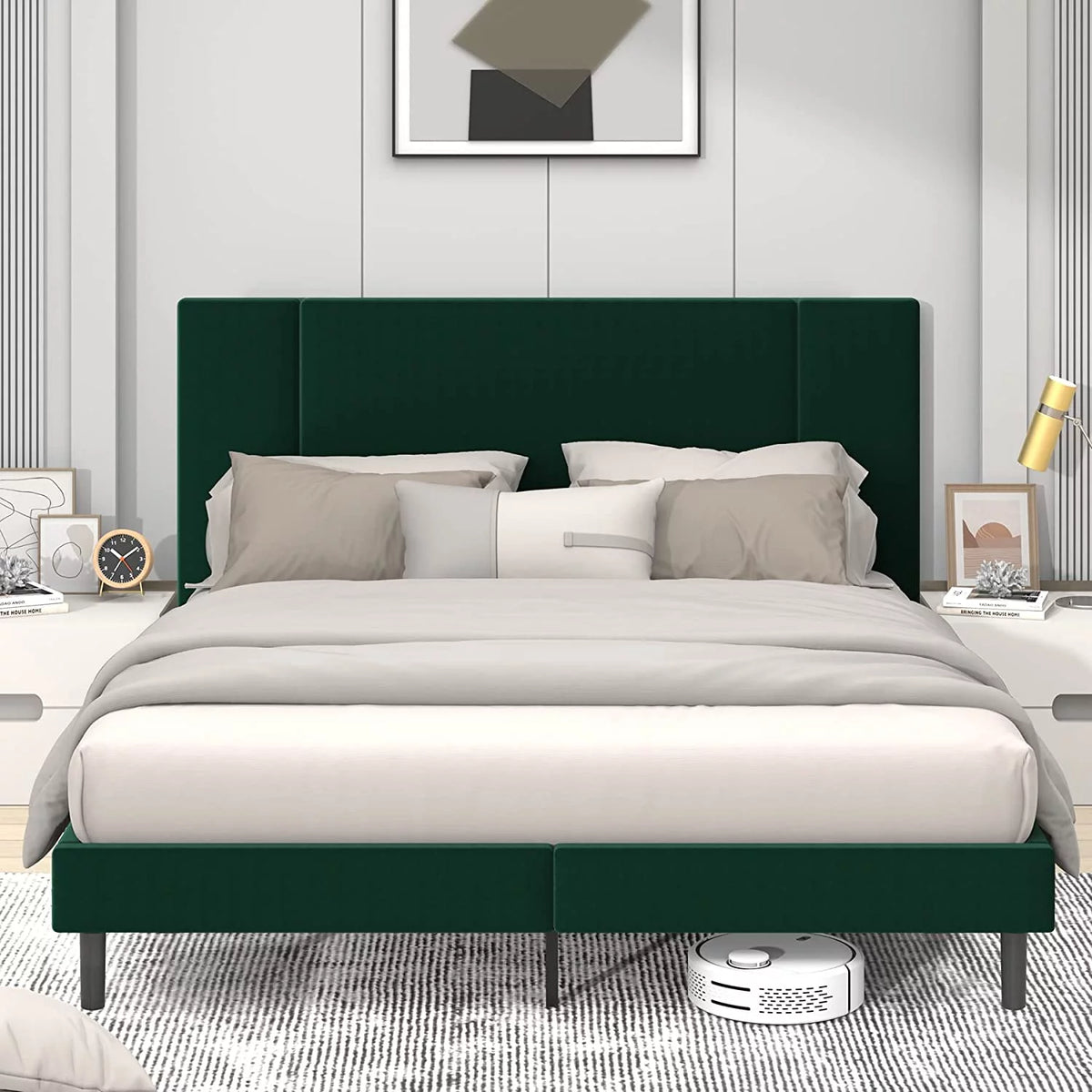 Queen Velvet Upholstered Bed Frame C1511