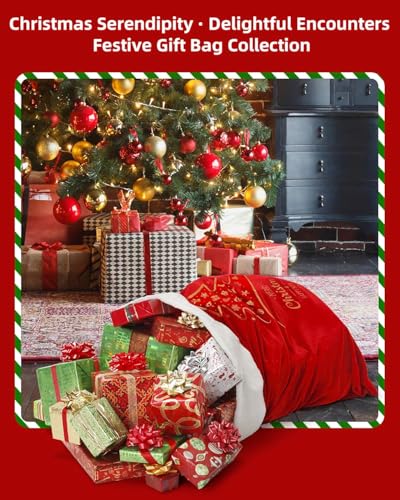Red Velvet 40x27 Inch 2Pack Christmas Gift Storage Bag C67284