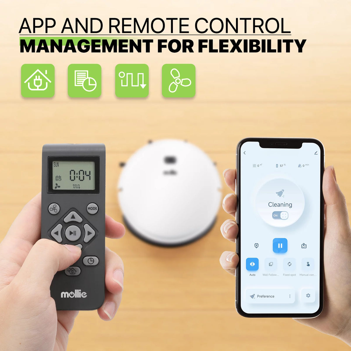 2 in 1 Robot Vacuum and Mop Combo, 2800pa White H834768