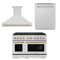 48 In. Gas Range, Range Hood, Dishwasher in Stainless Steel M6655