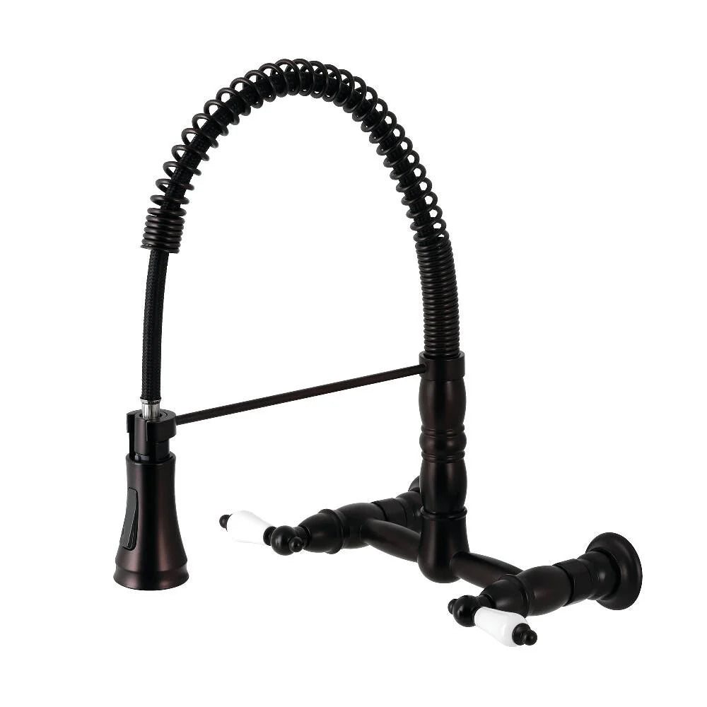 Wall Mount Pull-Down Sprayer Kitchen Faucet Oil Rubbed Bronze K908