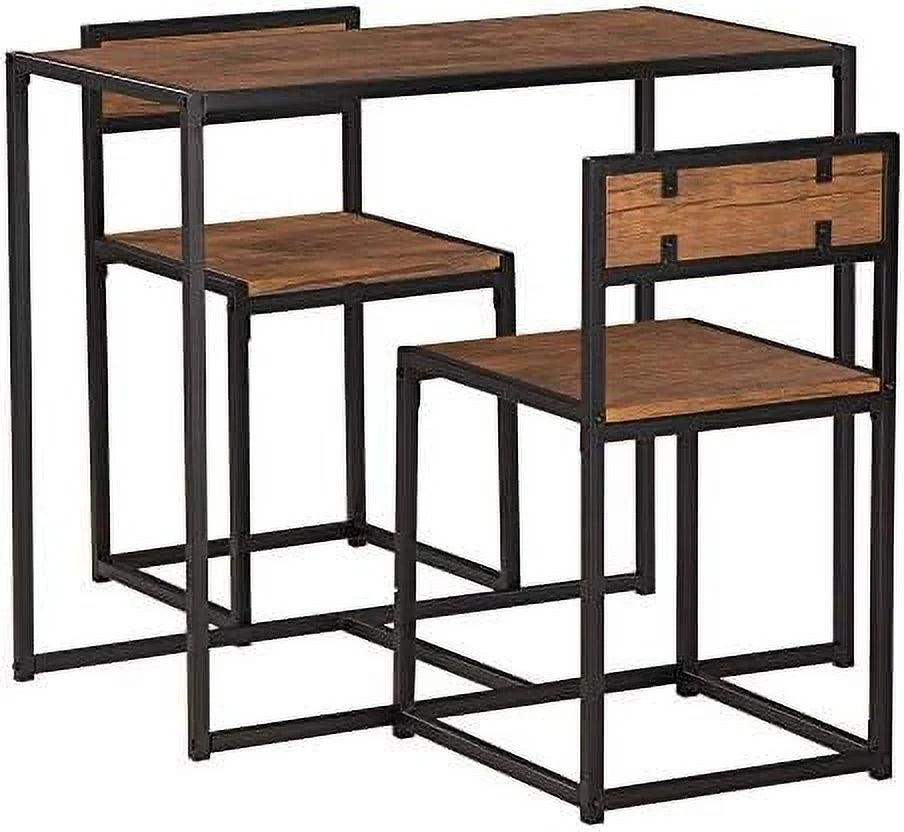 3 Pcs Modern Wood Dining Table and Chairs Set D1091