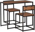 3 Pcs Modern Wood Dining Table and Chairs Set D1091