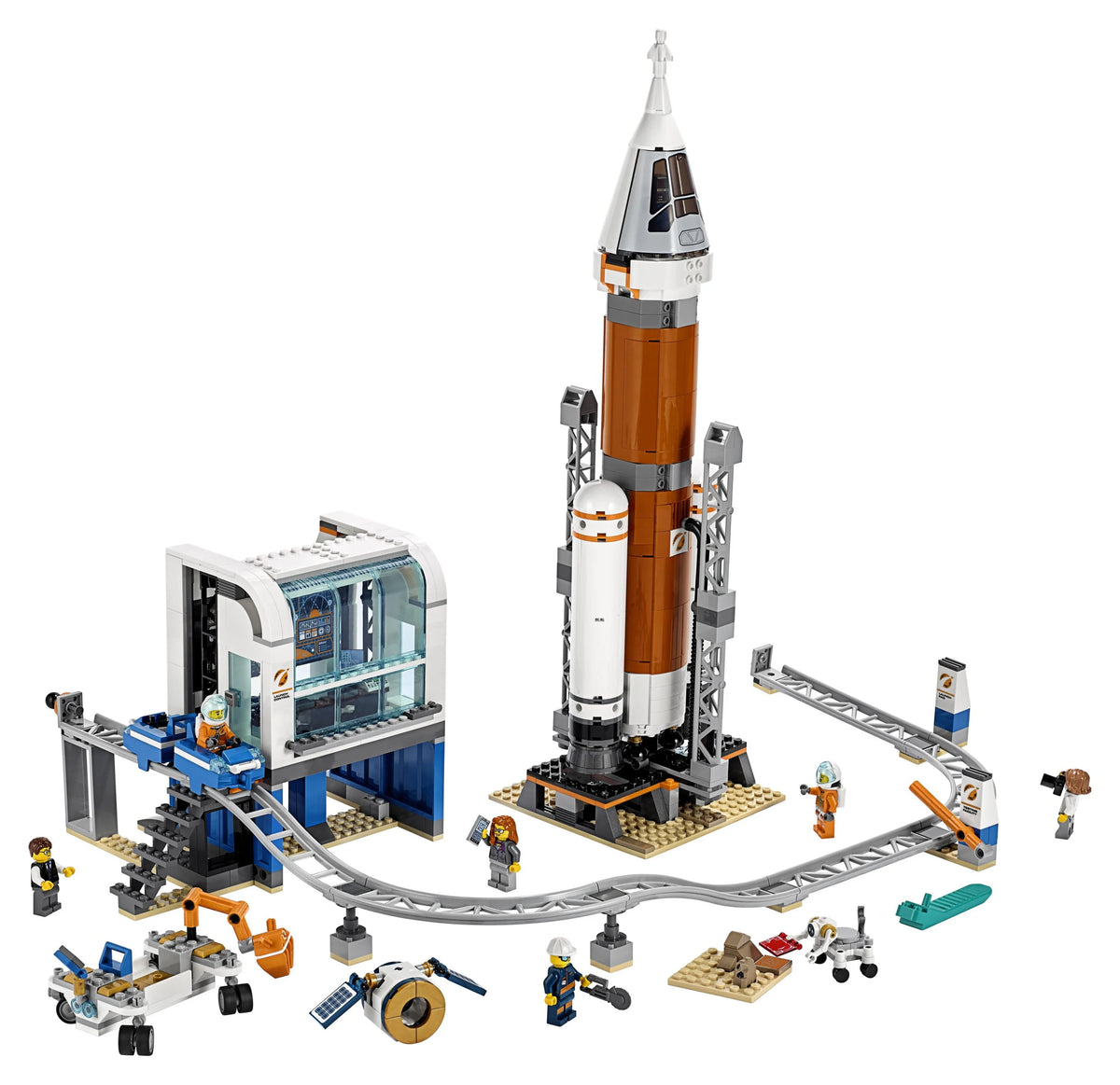 Space Rocket Launch Control with Toy Monorail H428