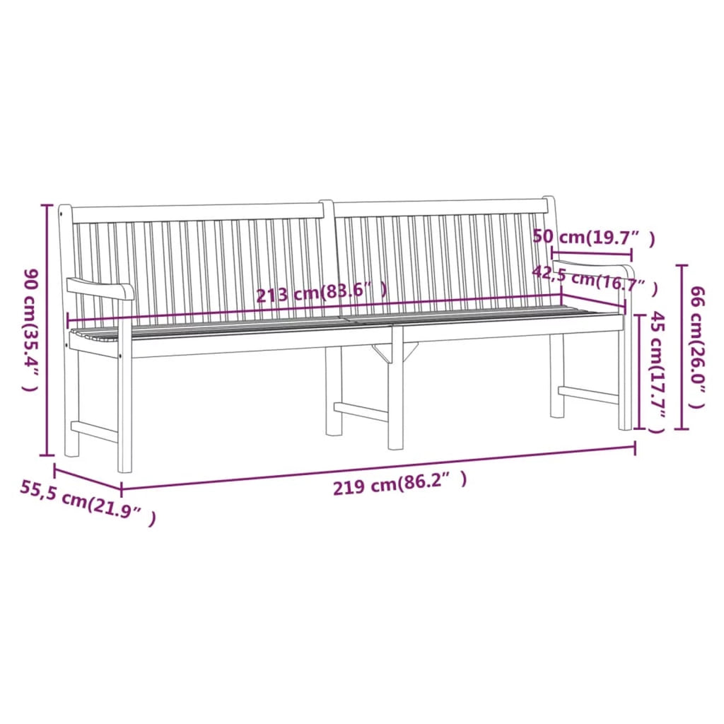 Acacia Wood Garden Bench S3046