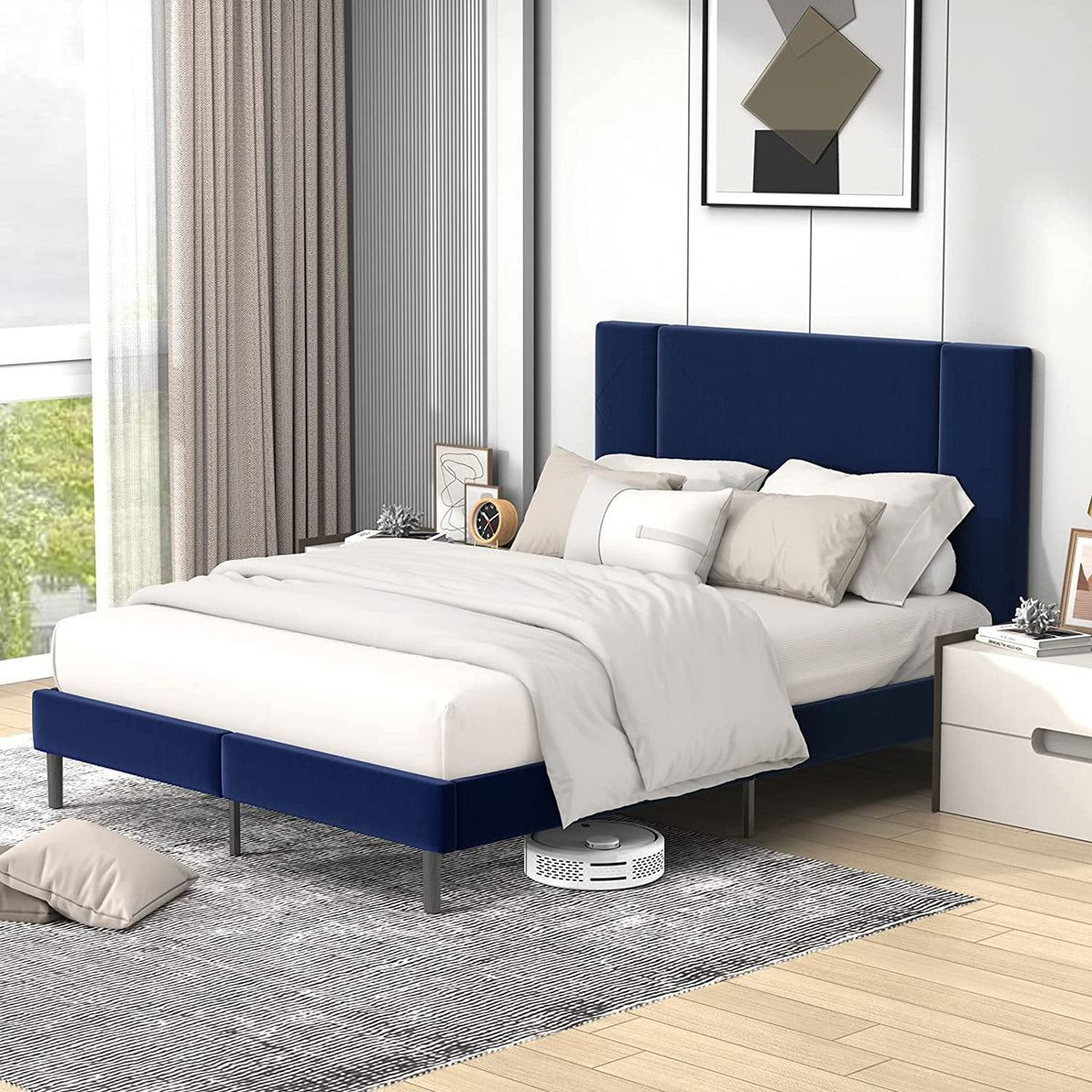Queen Velvet Upholstered Bed Frame C1511