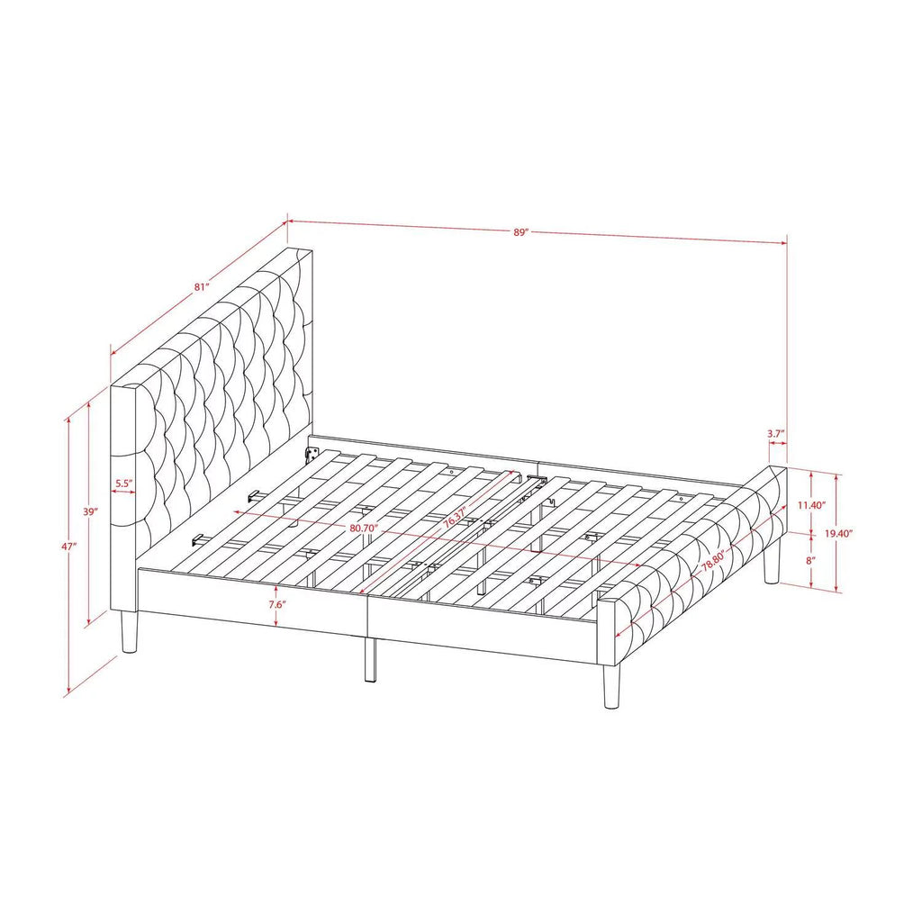 2 Pieces Wood King Bedroom Set L4270