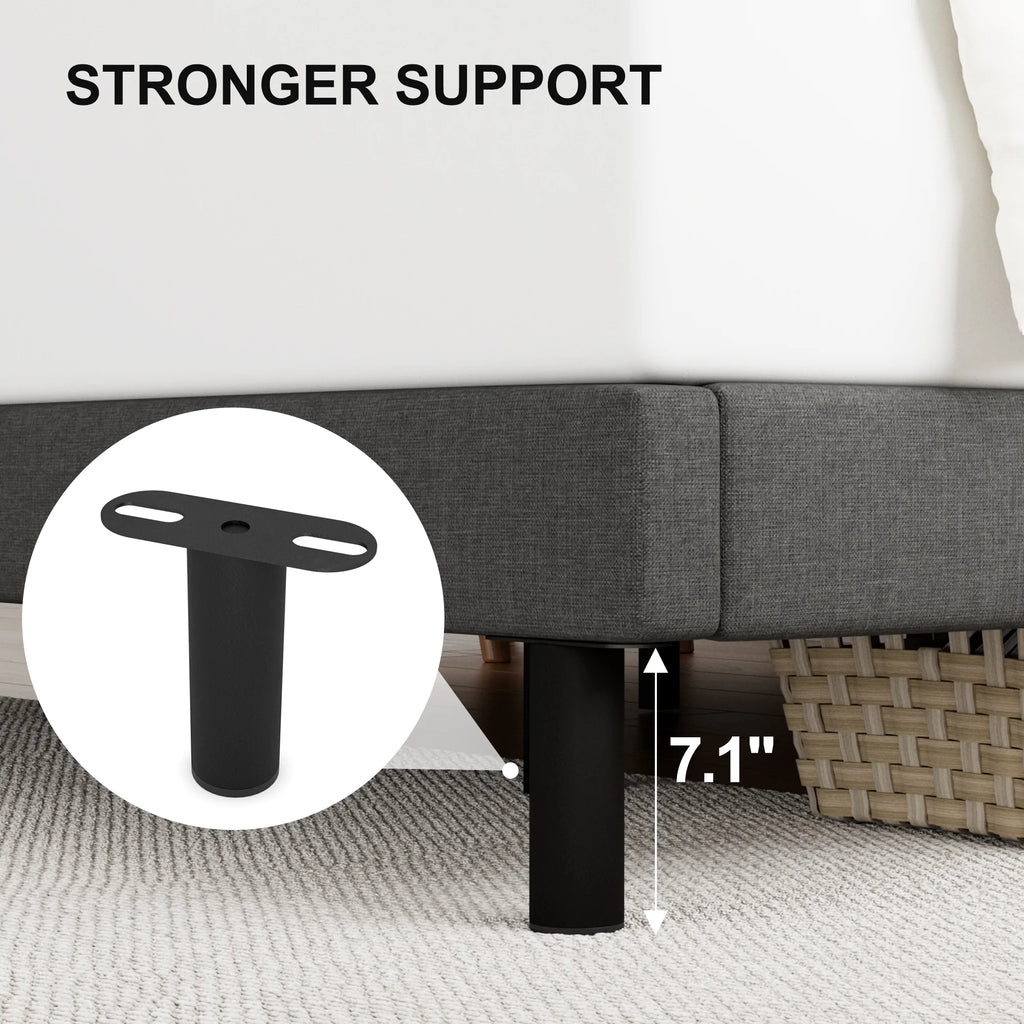 Queen Size Fabric Upholstered Platform Bed Frame B685