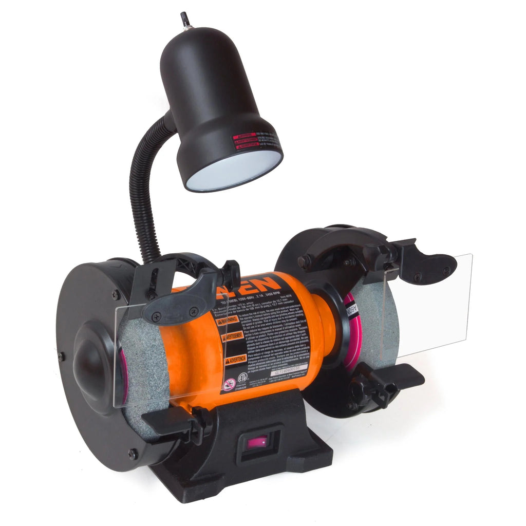 6-Inch Single Speed Bench Grinder with Work Light T76301