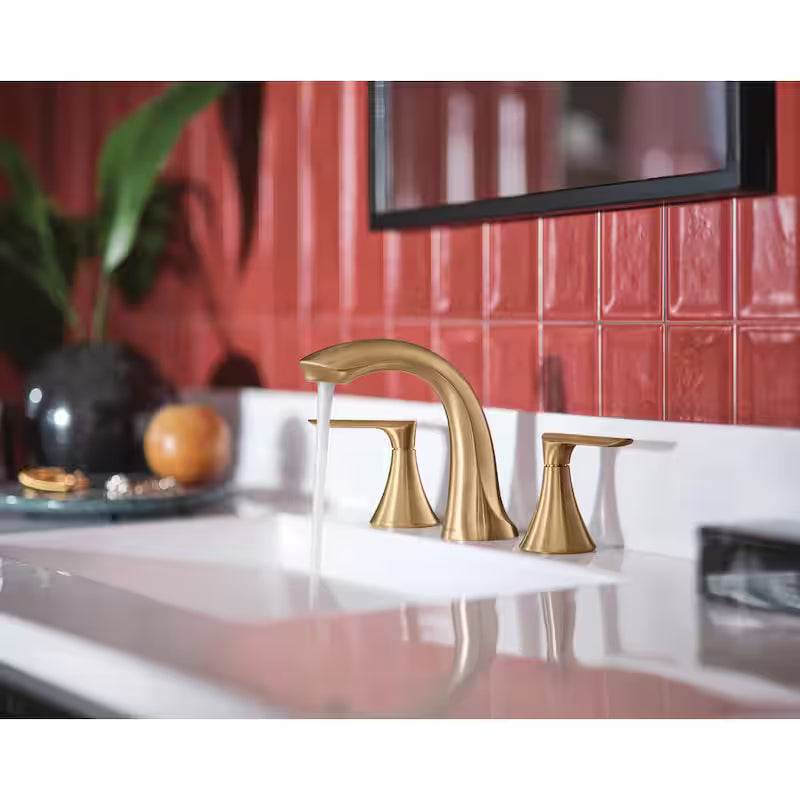 8 in. Widespread 2-Handle Bathroom Faucet in Bronzed Gold V95018