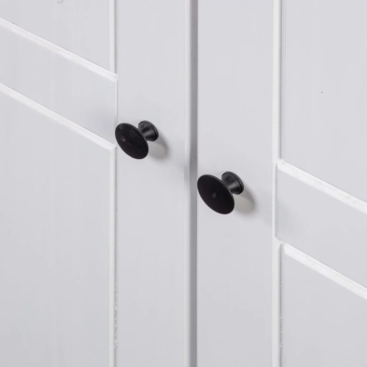 3 Doors Pine Wood Wardrobe with Storage Shelves and Hanging Rod F3257