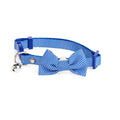 Blue Seersucker Breakaway Bowtie Kitten Collar A1589