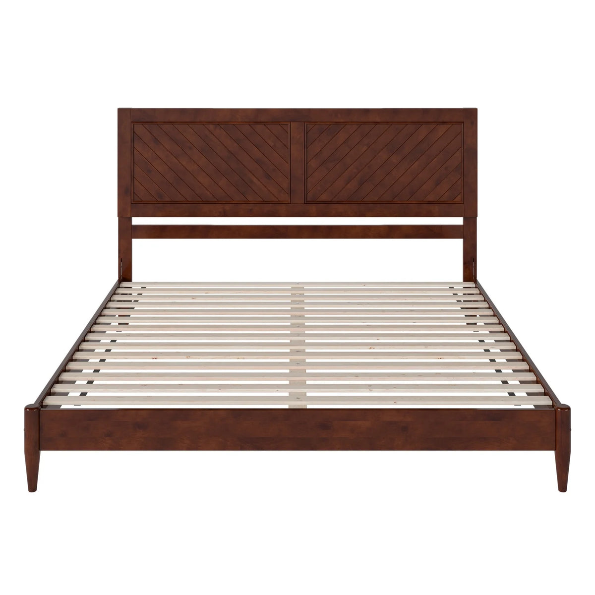 King Solid Wood Low Profile Platform Bed, Walnut B853759