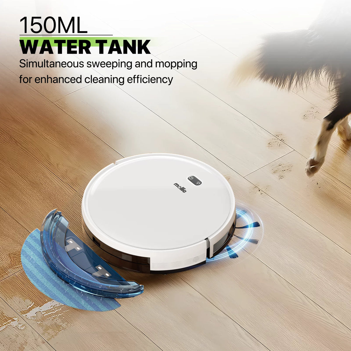 2 in 1 Robot Vacuum and Mop Combo, 2800pa White H834768