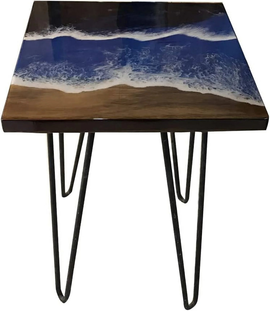 Natural Edge Epoxy Resin Wood Coffee Table Hairpin Legs Y578480