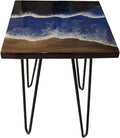 Natural Edge Epoxy Resin Wood Coffee Table Hairpin Legs Y578480